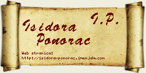 Isidora Ponorac vizit kartica